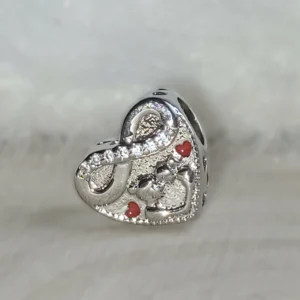 Anya–Gyermek Szeretet Charm - ezüstözött