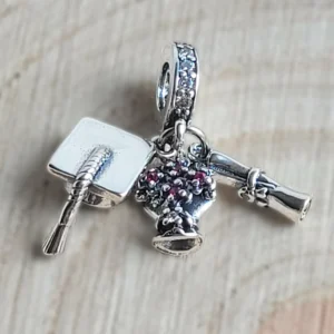 Ballagási Emlék Charm - ezüstözött