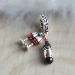 Borospohár Charm - ezüstözött
