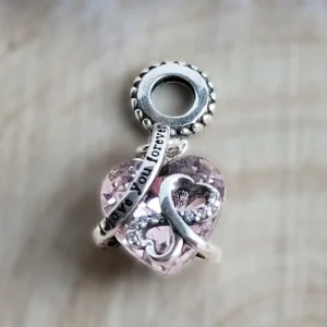 „Love You Forever” Charm - ezüstözött