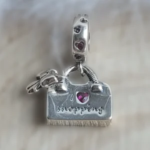 Shopping Charm - ezüstözött