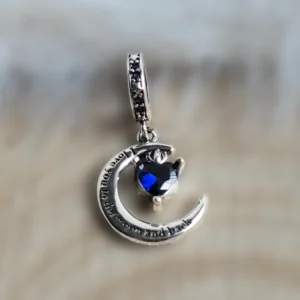 „Szeretlek a Holdig” Charm - ezüstözött