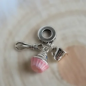 Muffin charm habverővel és sütis részletekkel karkötőhöz