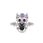 Fantasy sárkány charm színes kristályokkal charm karkötőhöz