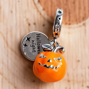 Világító Halloween tök charm Halloween Night medállal